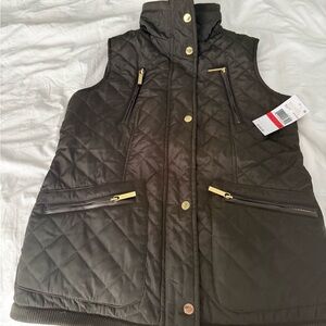 Michael Kors Quilted Vest with Gold Details